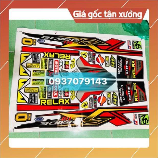 Tem rời wave blade 110 đỏ đen 3 lớp ko bay màu