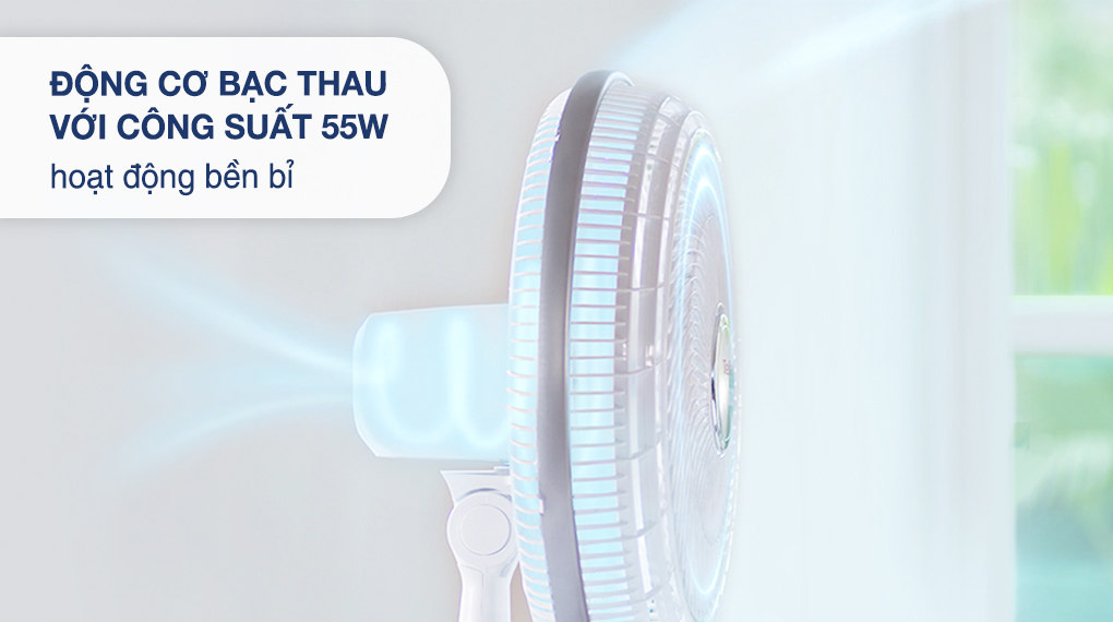 Quạt đứng Tefal VH659690 - Có Remote - Loại motor Bạc thau - 3 cánh quạt - Công suất 55W - Công nghệ Pháp - Hàng chính hãng