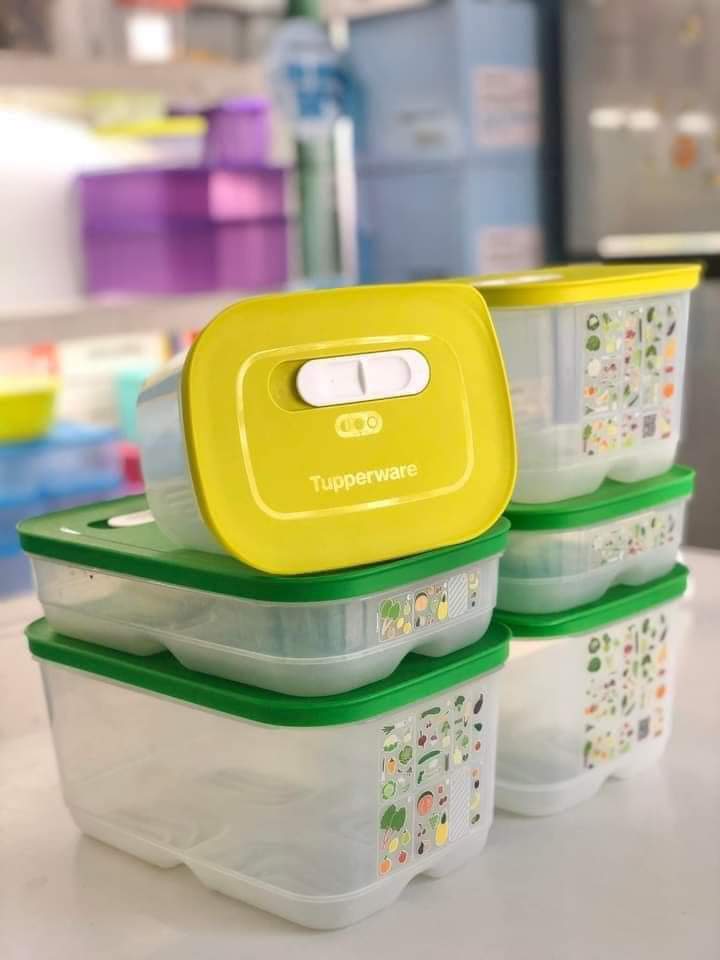 Bộ hộp trữ mát Tupperware có nút hô hấp Ventsmart 6 hộp - Hàng chính hãng