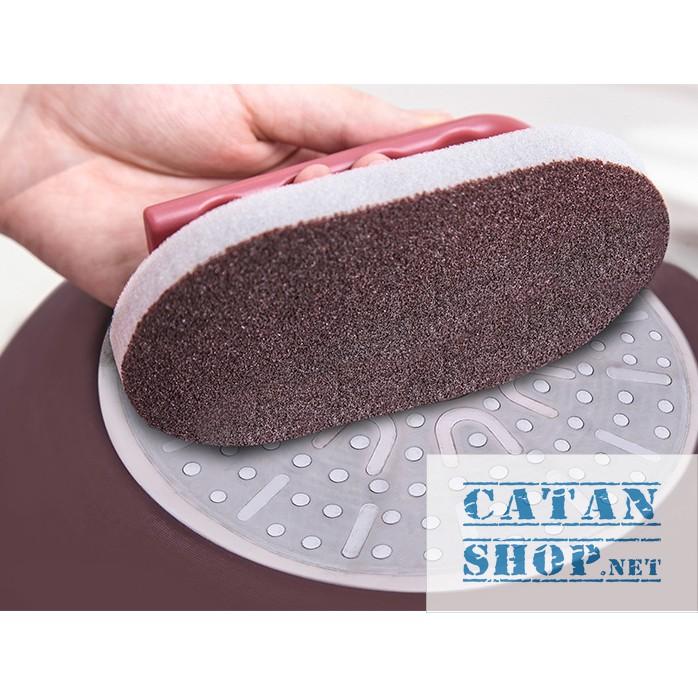 Bàn Chải Chà Cọ Rửa băng giấy nhám, bàn chải Vệ Sinh Nhà Bếp Nhà Tắm Có Tay Cầm GD396-BCGiayNham