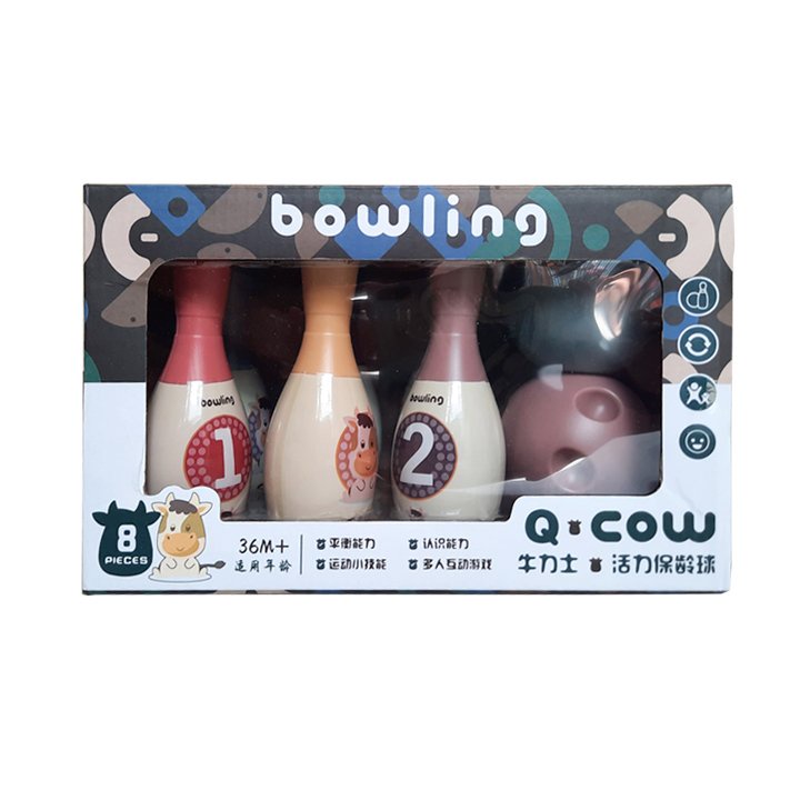 Đồ chơi bowling bò cow 6 boling 2 bóng xịn xò cho bé ham vận động