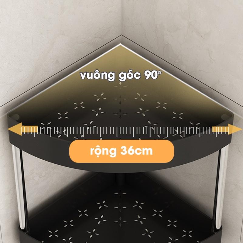 Kệ Nhà Tắm Đa Năng 3 Tầng 4 Tầng Khung Kim Loại Chịu Lực Chống Gỉ, Kệ Tam Giác Góc Tường Để Đồ Nhiều Tầng Có Bánh Xe