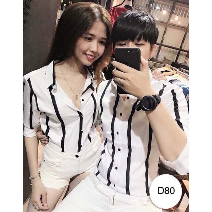 Áo đôi kẻ sơ mi
