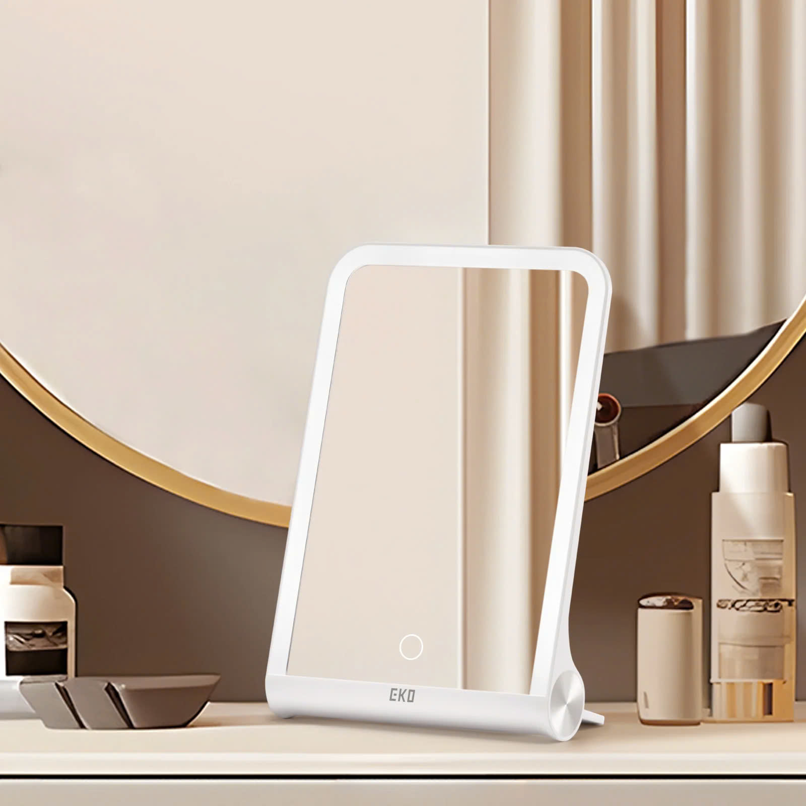Gương trang điểm EKO EK5218R-WH IMIRA FOLDABLE LED MIRROR Made in EU hàng chính hãng