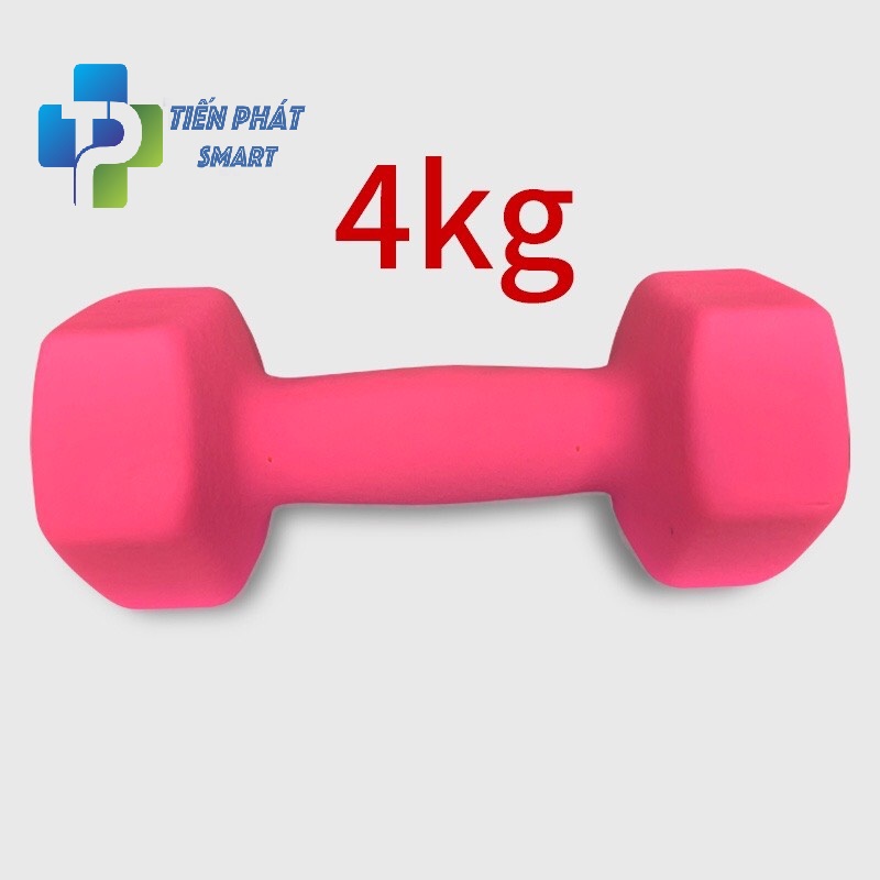 Bộ 2 Tạ Tay 4kg Bọc Cao Su Trơn Lõi Thép Cao Cấp Chính Hãng-Giao Màu Ngẫu Nhiên