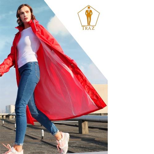 Áo Mưa Dây Kéo Vải Dù Tổ Ong TRAZ Cao Cấp màu đỏ, hồng, xanh lá, xám, xanh đậm, vàng