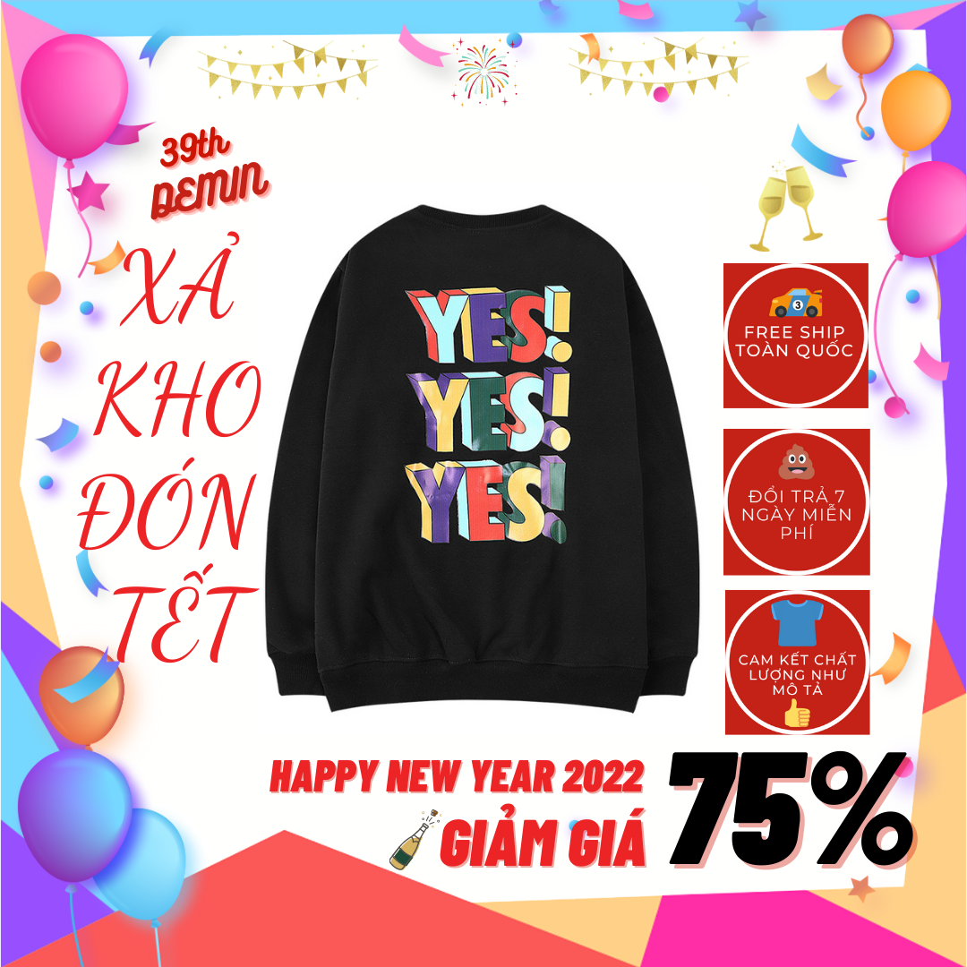 Áo nỉ YES YES Nelly phong cách Hip Hop graffiti sweater unisex nam nữ Form rộng Free Size