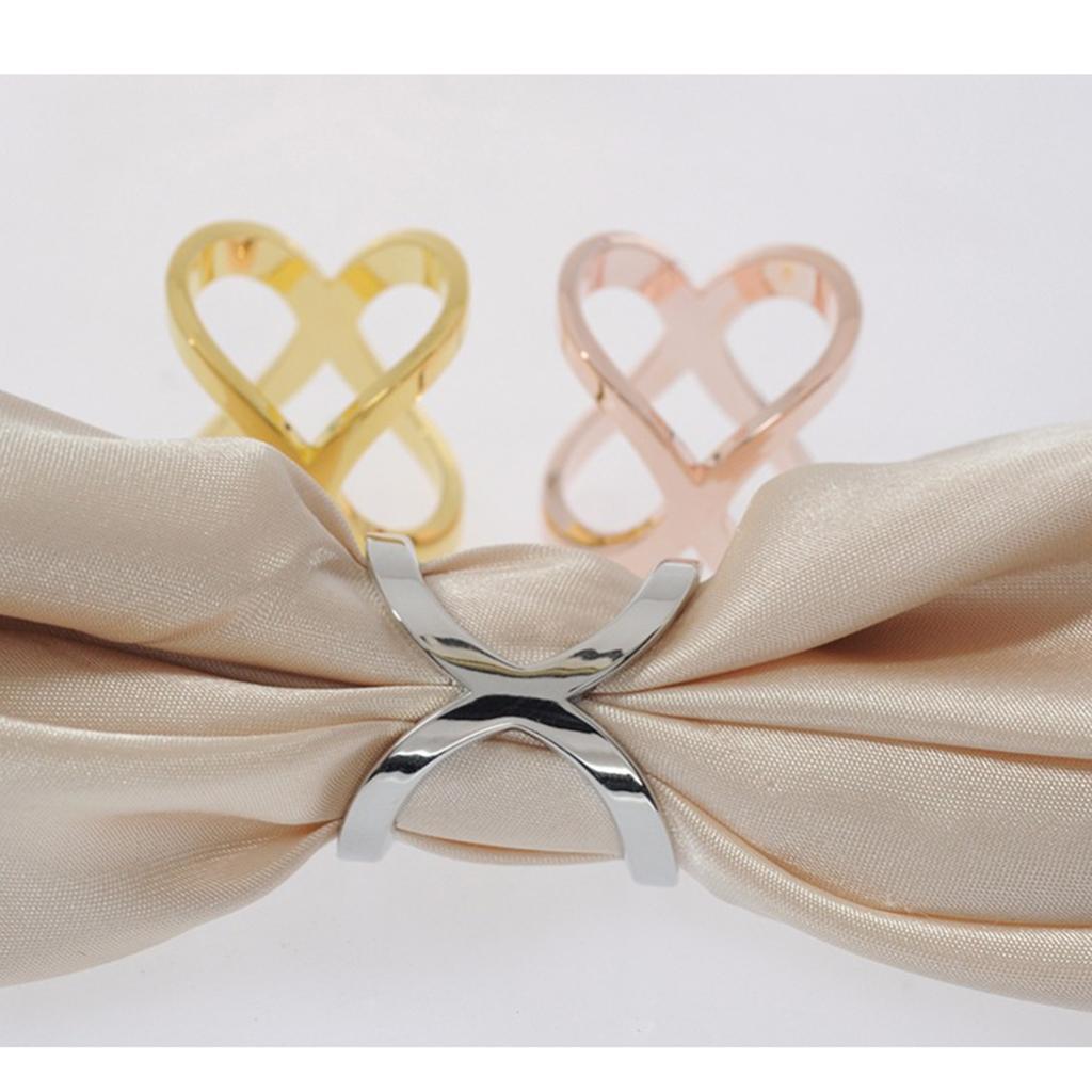 2pcs Cross Hollow Design Scarf Buckle Rings Clips for Woman Girls Jewelry