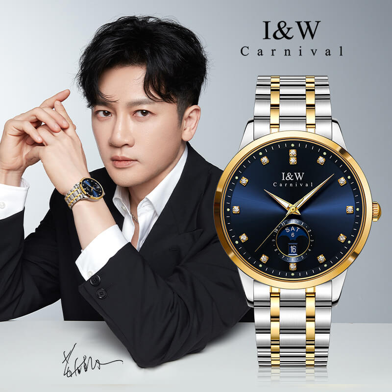 Đồng hồ nam chính hãng IW Carnival  IW625G-2 ,kính sapphire,chống xước,chống nước 50m,Bh 24 tháng,máy cơ (automatic)