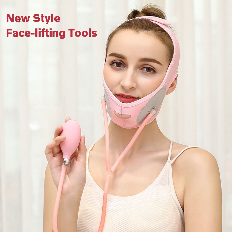 Dụng Cụ Bơm Hơi Áp Suất Nâng Cơ Mặt Tạo Vline Inflatable Face-lift Belt - Sử dụng 30 phút mỗi ngày cho hiệu quả ️️