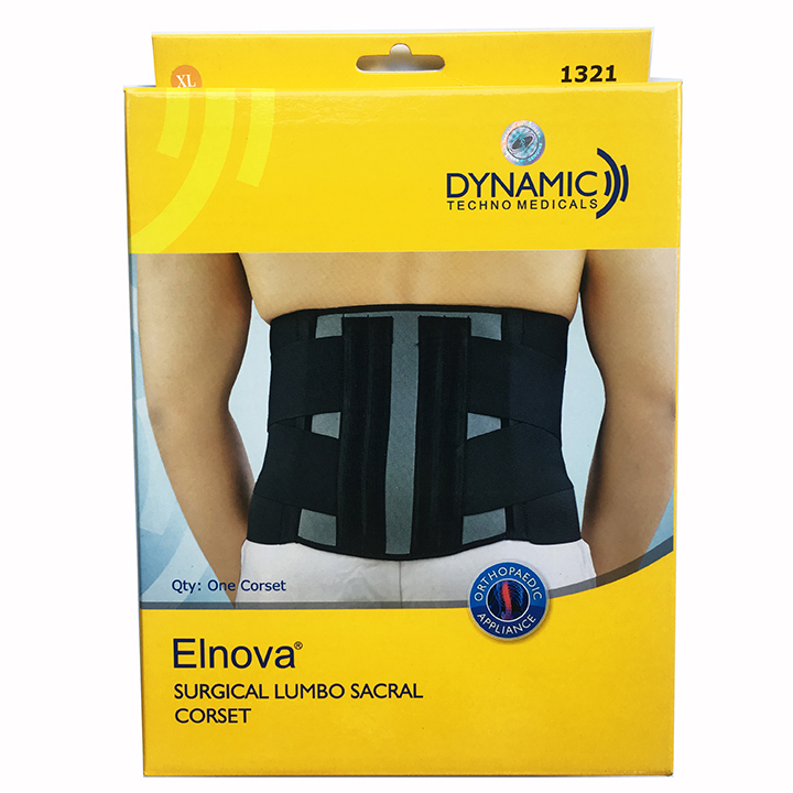 Đai Cố Định Thắt Lưng Cột Sống Elnova Màu Đen – XL
