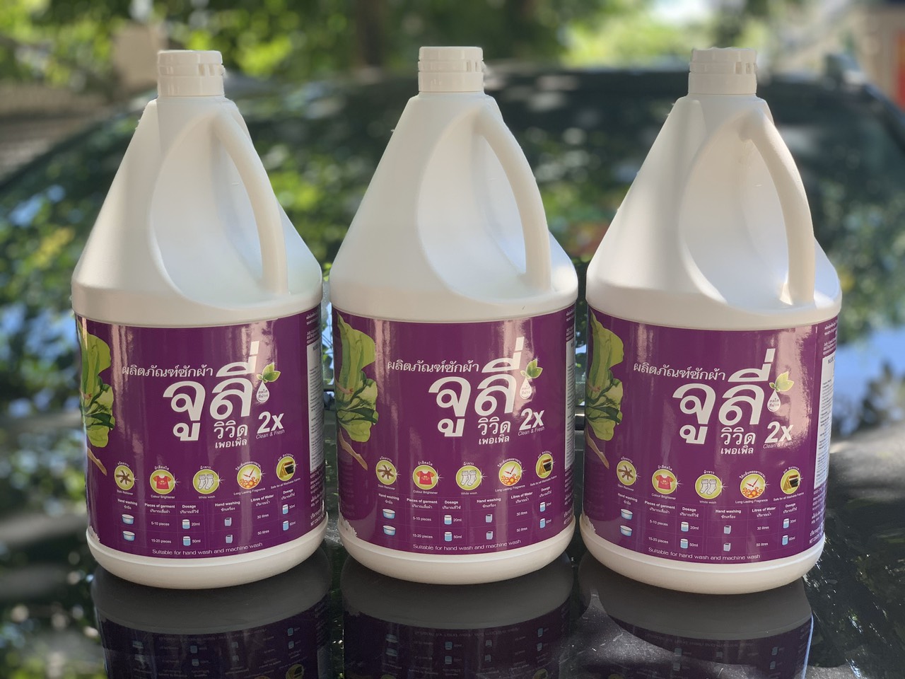 Combo 3 chai nước giặt xả July 2x - 3500ml + tặng kèm 1 gói bột vệ sinh lồng máy giặt - gói 450gr