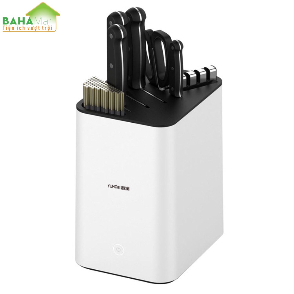 ỐNG CẮM DAO -ĐŨA KHỬ KHUẨN CÓ GẮN BỘ MÀI LƯỠI DAO "BAHAMAR" diệt 99,99% vi khuẩn có hại cho tiêu hóa, sinh hoạt