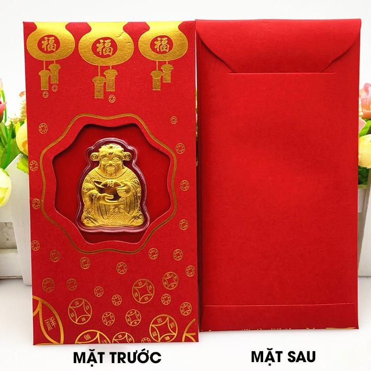 Bao Lì Xì Thần Tài Mạ Vàng Niken - Bao Lì Xì May Mắn Rước Tài