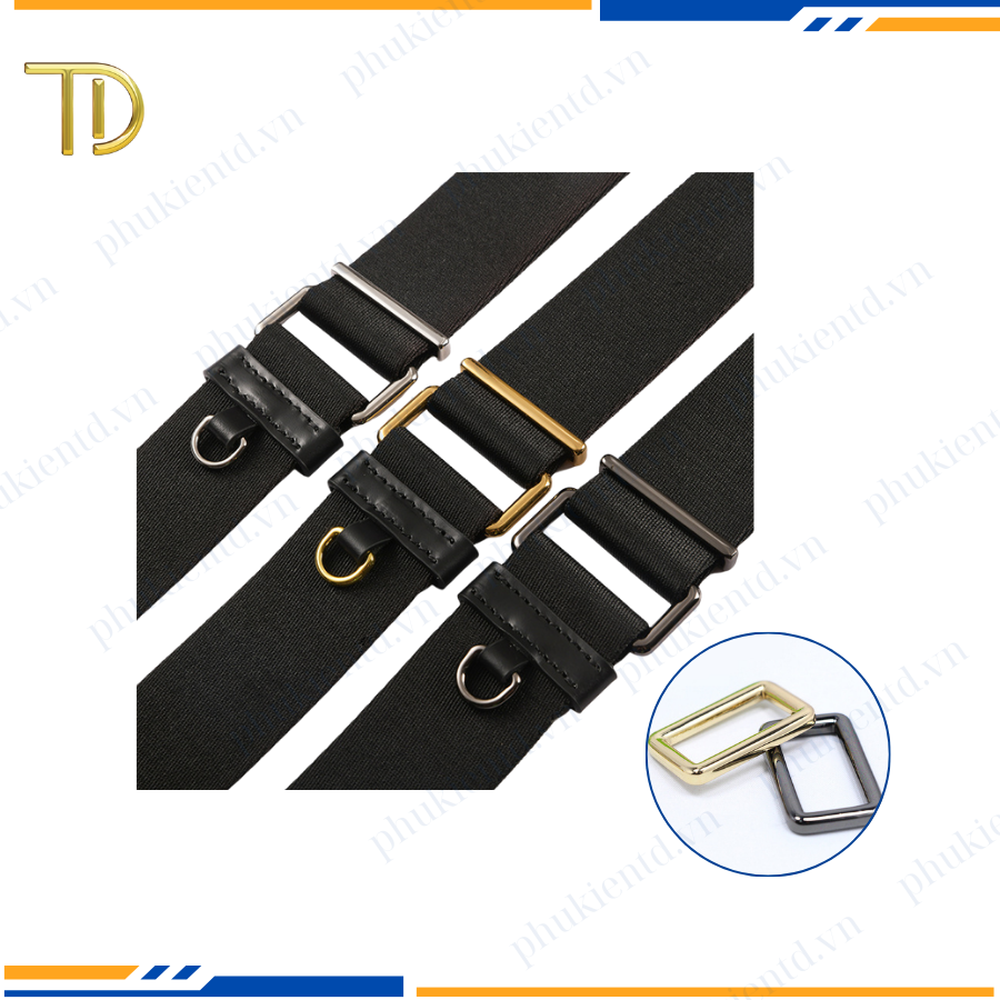 Khoen chữ nhật túi xách, khoen vuông túi xách 38mm cao cấp công nghệ mạ điện độ bền 5-8 năm