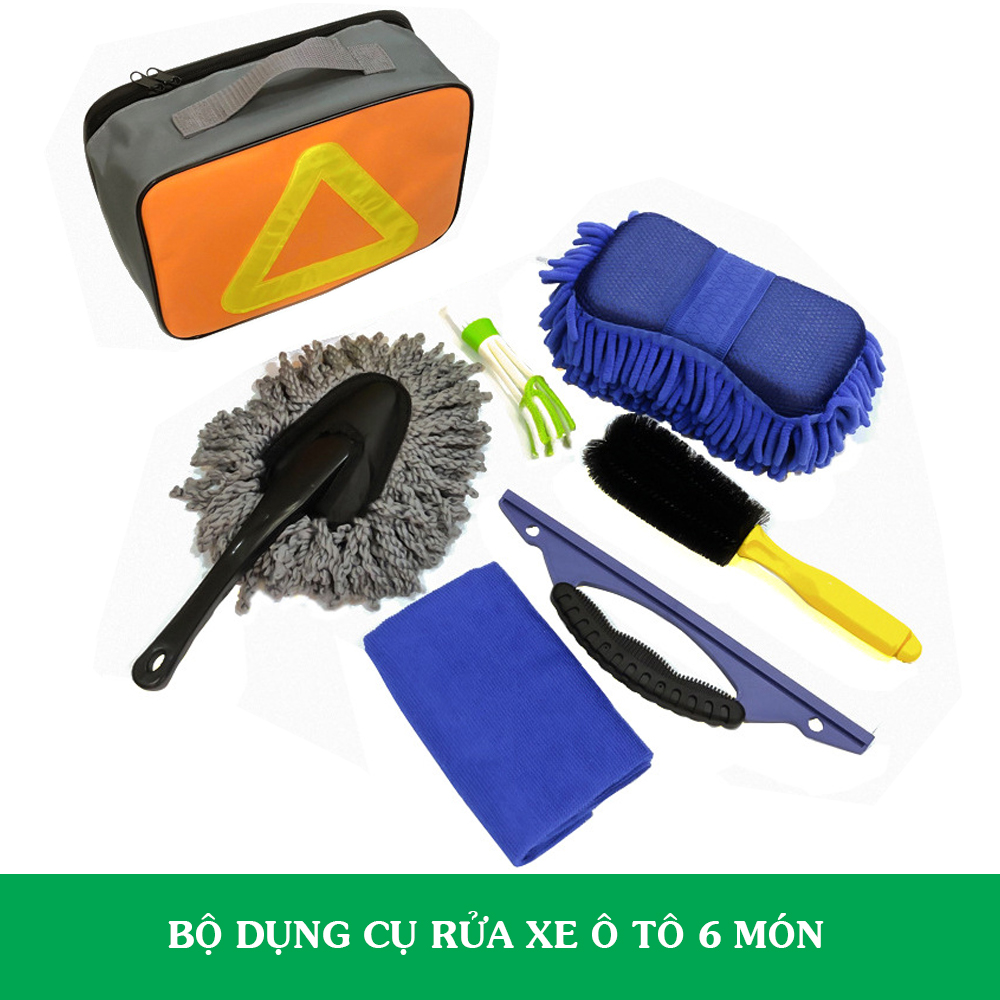 Bộ Dụng Cụ Rửa Xe Ô Tô 6 Món