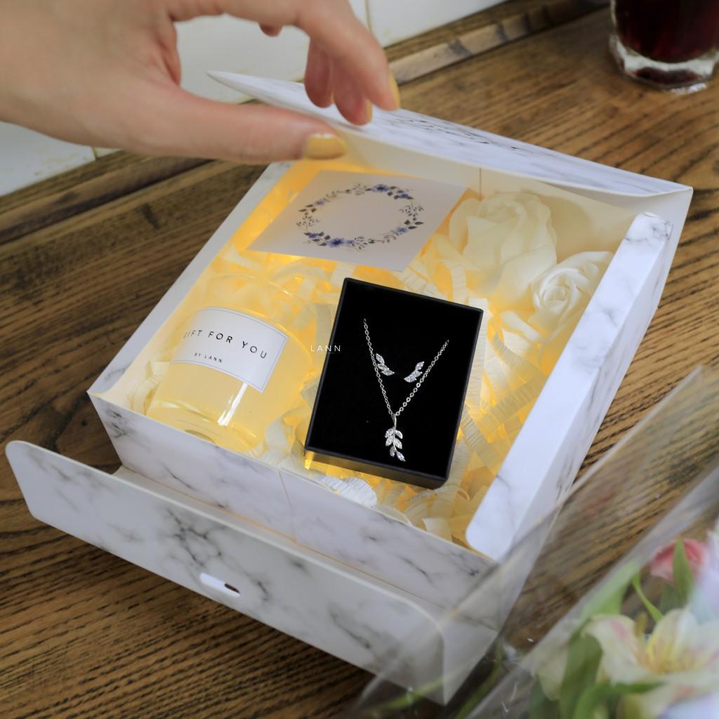 Khuyên cánh 3 đá hạt thóc S925 LANN