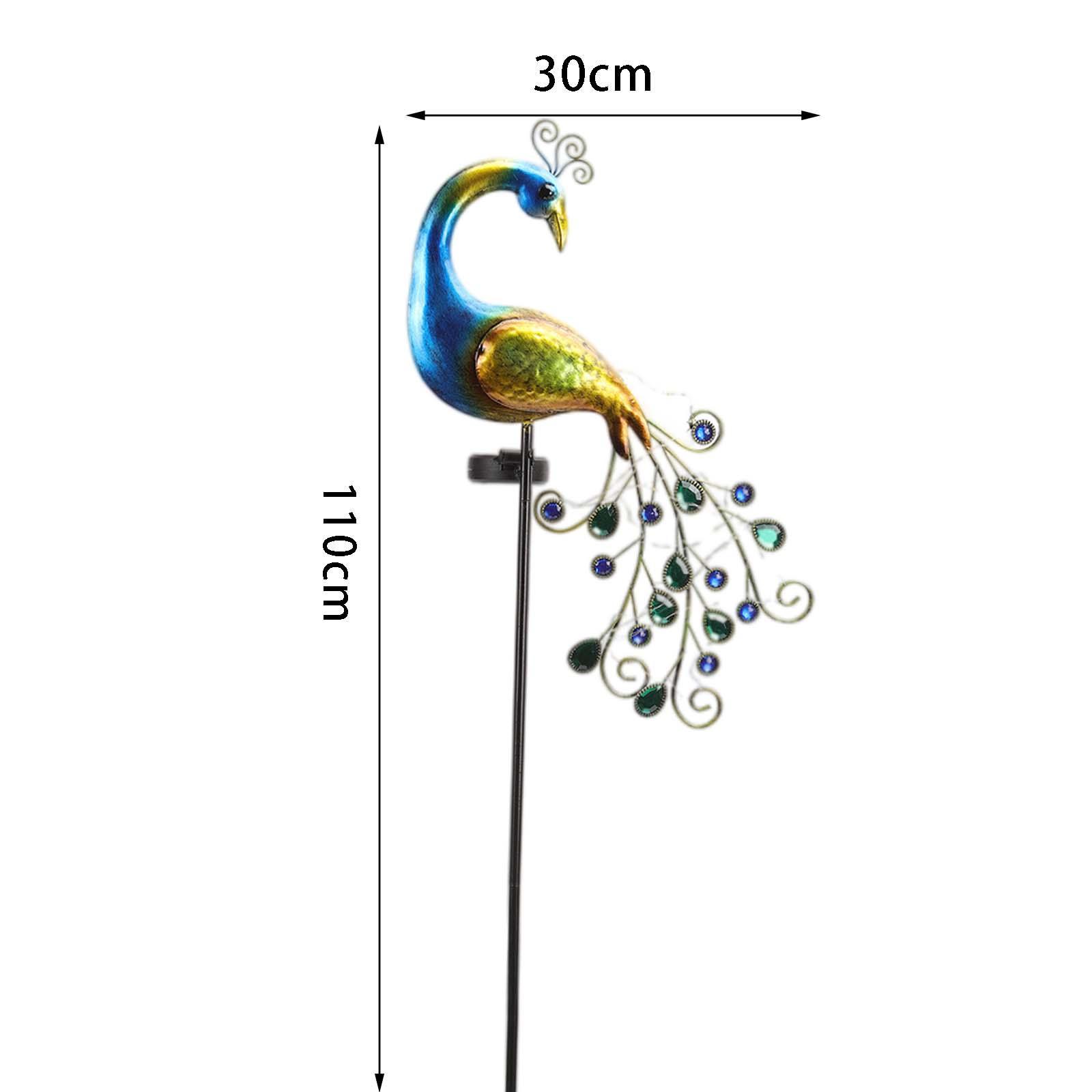 Solar Garden Lights Peacock Figurine Lights Garden Stakes Lamp for Pathway