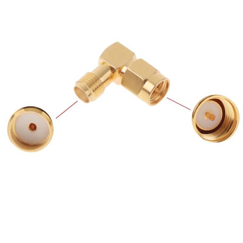 6 X SMA Male to Female Right Angle 90-Degree Adapter W/ Gold Plated Contacts