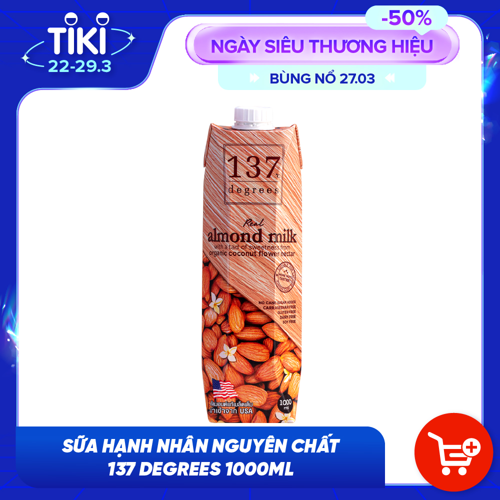 Sữa Hạt Hạnh Nhân Nguyên Chất 137 Degrees (Hộp 1000ML)