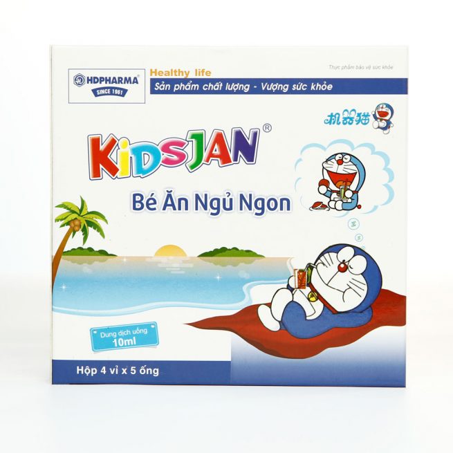 Thực phẩm bảo vệ sức khỏe KIDSJAN Bé Ăn Ngủ ngon - HDPHARMA - Hộp 20 ống