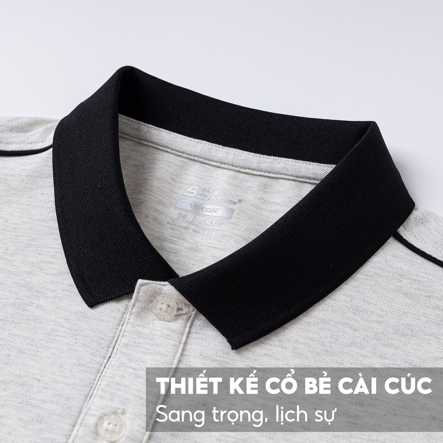 Áo Polo Nam 5S, Chất Liệu Viscose, Hiệu Ứng Melang Sang Trọng, Lịch Lãm, Thiết Kế  Phối Viền Tay Áo Nổi Bật (APC23029)