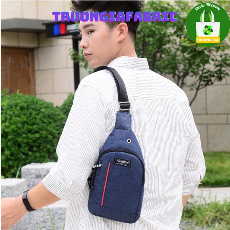 Túi đeo xách Nam thời trang túi đeo ngực túi đeo vai thể thao chống mòn ba lô một mảnh chống nước Màu Xanh Hải Quân