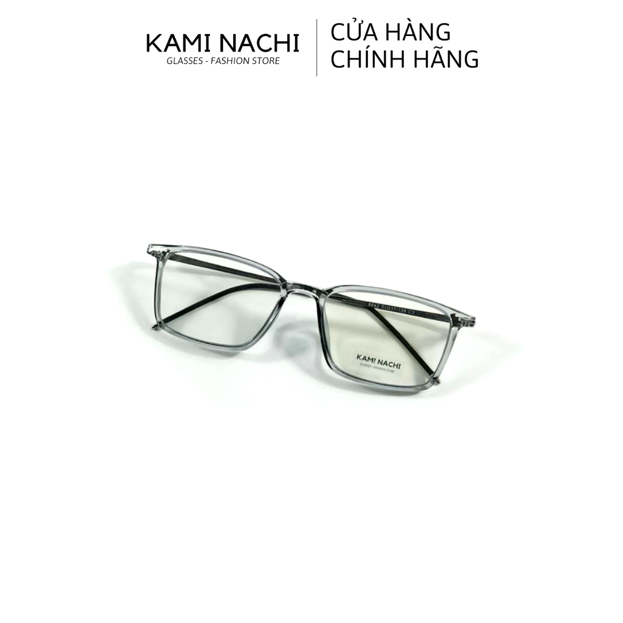 Gọng kính nhựa phối kim loại dáng vuông KAMI NACHI phong cách đơn giản 070197