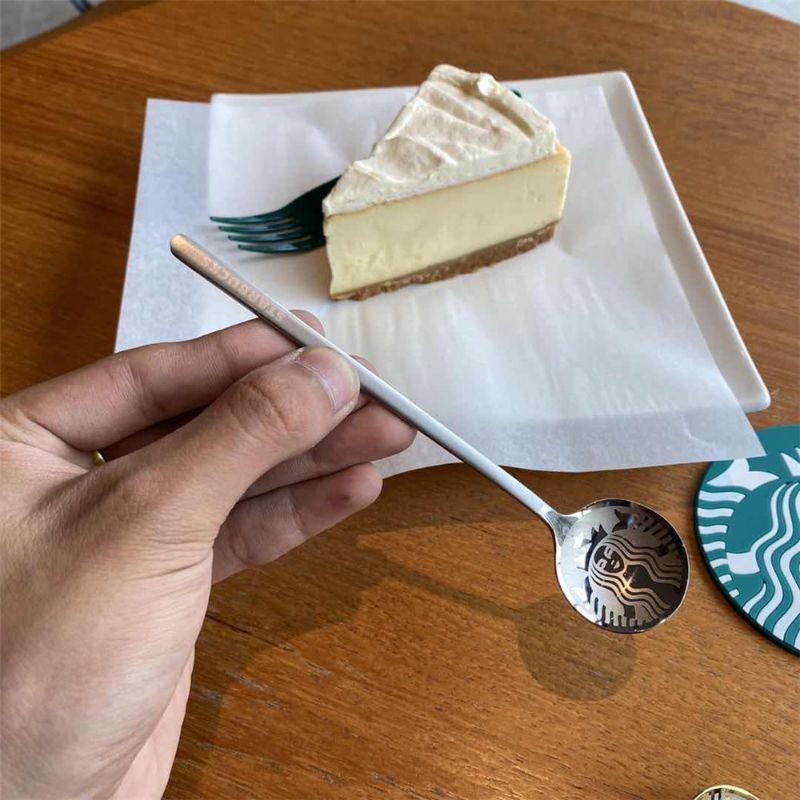 Muỗng Thìa Cà Phê Bằng Thép Không Gỉ 304 Chất Lượng Cao In Logo Starbucks Độc Đáo Bằng Kim Loại Phong Cách Retro Cao Cấp