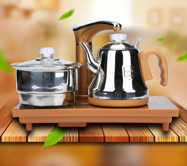 Bàn trà điện thông minh có đủ khay bàn, bếp pha trà, ấm chén gốm Japanese Style