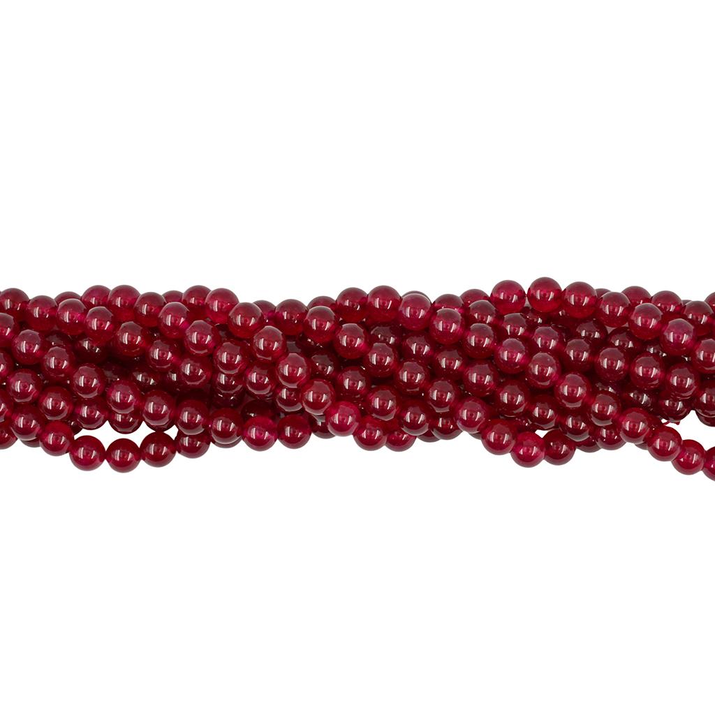 8mm Natural Smooth Ruby Red Jade Gemstone Round Loose Beads Strand 15'' for DIY Jewelry