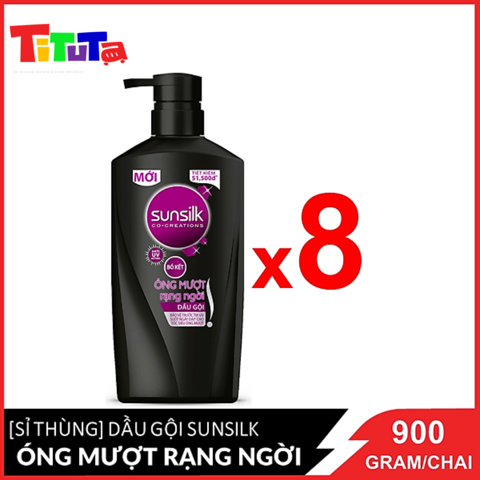 [Giá sỉ] Nguyên thùng Dầu gội Sunsilk Óng mượt rạng ngời (Đen) 900gx8