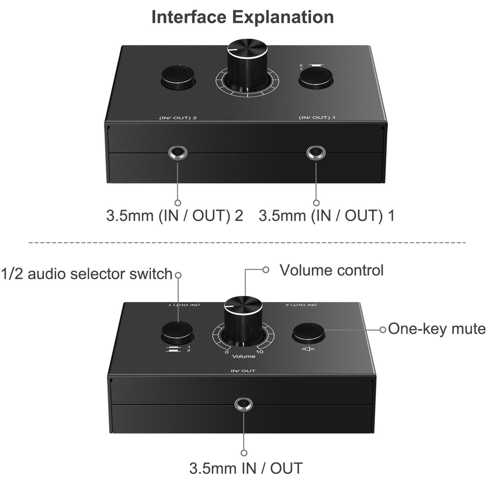 3.5mm Stereo Switcher 1 Out Consoles