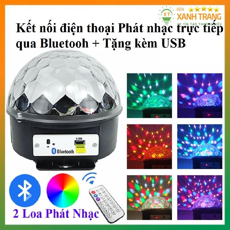 Đèn Sân Khấu 7 màu xoay 360 độ Cảm Ứng Theo Nhạc + Có sẵn 2 Loa Bluetooth +USB+ Remote điều khiển từ xa.