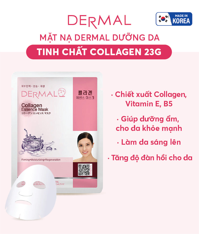 [ Tặng thêm 2 miếng ] Combo 10 miếng mặt nạ dưỡng da Dermal Hàn Quốc