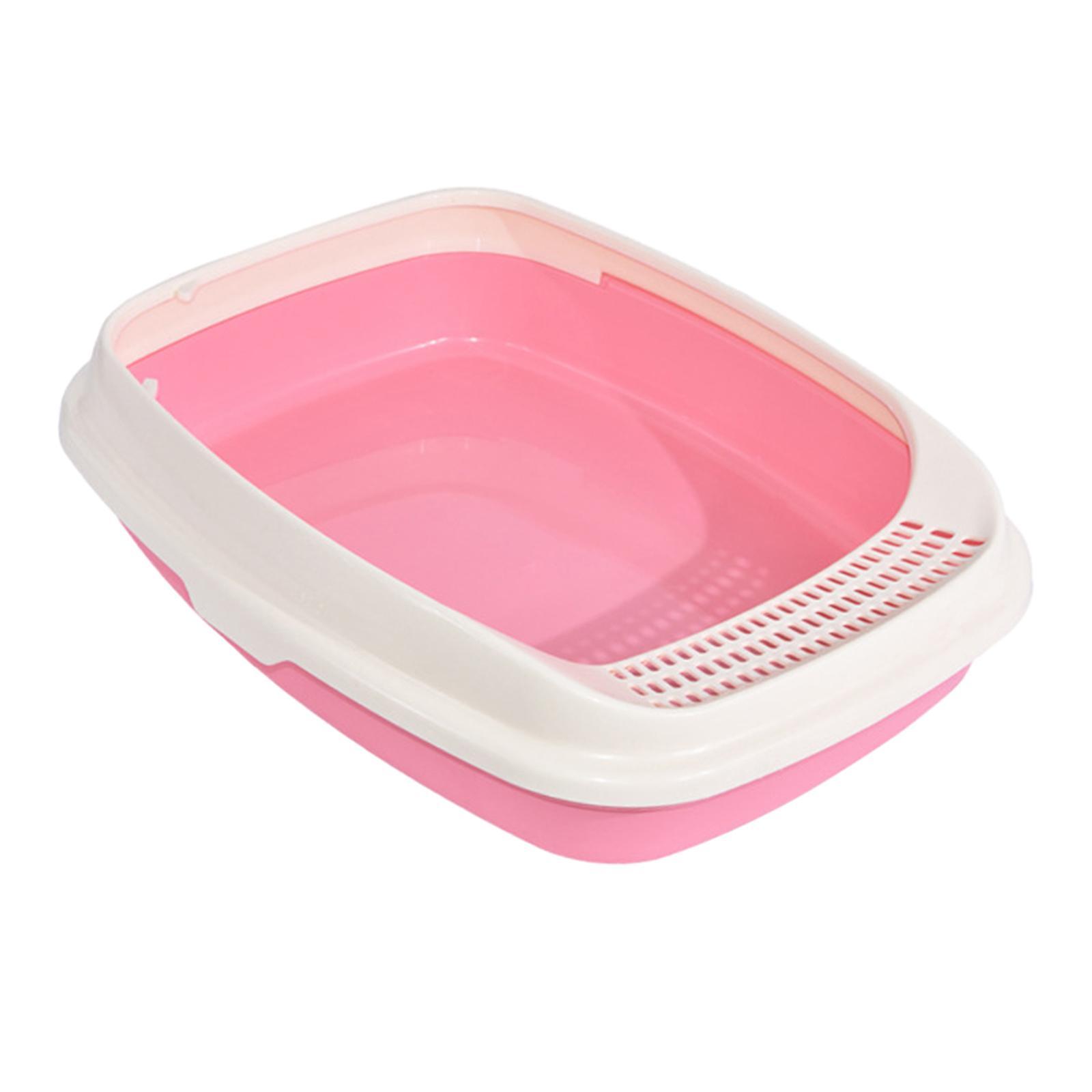 Pet Cat Litter Box Litter Tray Anti Splashing Sturdy Open Top for Small Pets