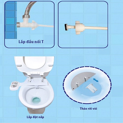 Thiết bị vệ sinh thông minh 2 vòi phun Hyundae Bidet HB-8000 (nước lạnh) TẶNG KÈM LÕI LỌC NƯỚC FILTER