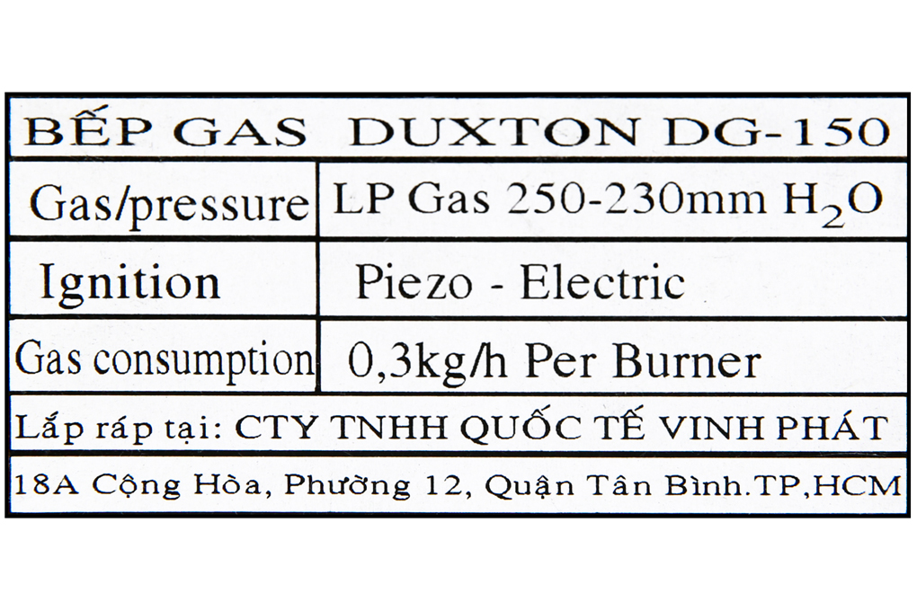 Bếp Gas Du Lịch Duxton DG-150 - Hàng chính hãng