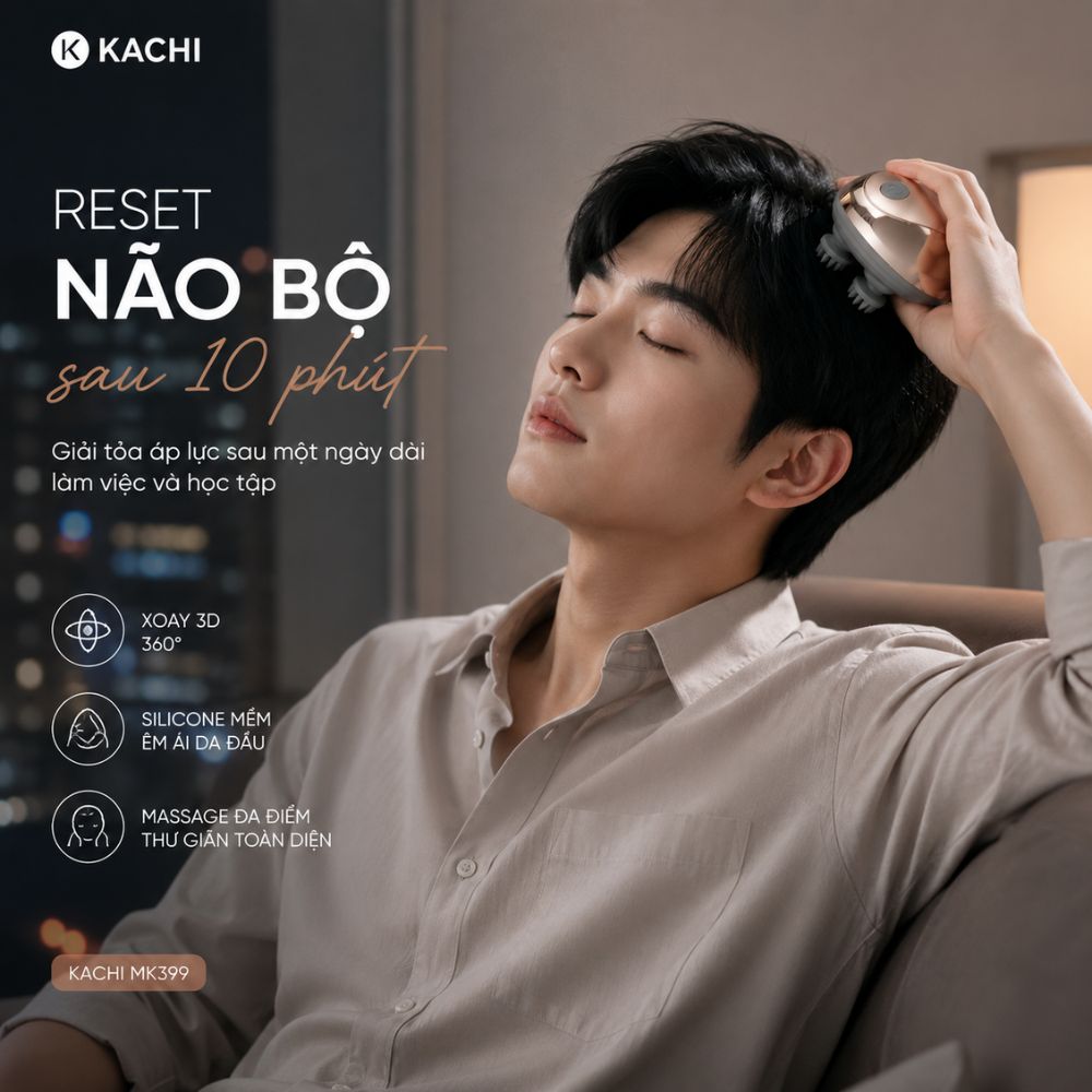 Máy Massage Đầu Không Dây Kachi MK399 - Hàng chính hãng