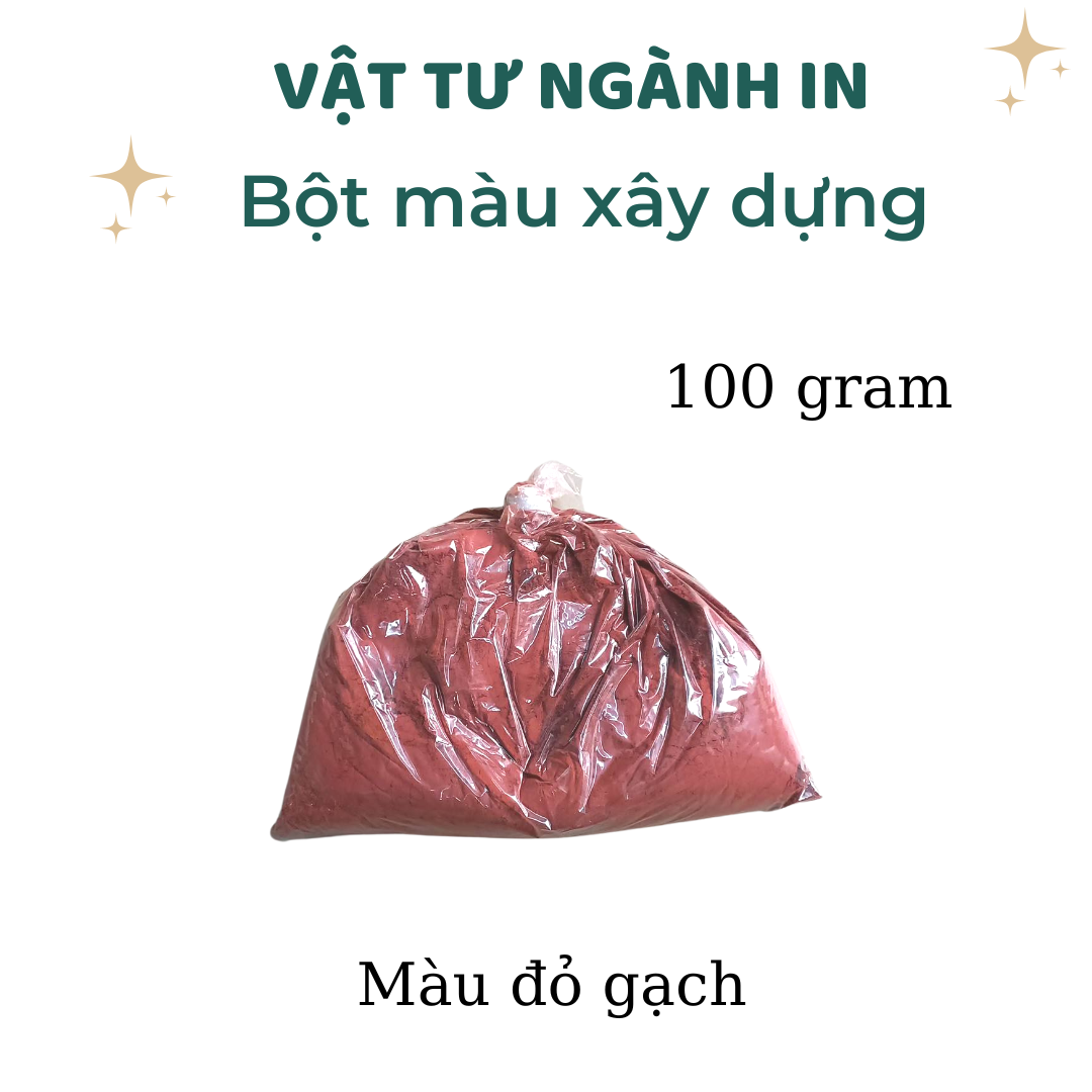 100 gram Bột màu xây dựng pha màu thạch cao, pha vôi quét, pha màu cho keo chà ron, tạo màu trên gạch, vỉa hè, chậu cây
