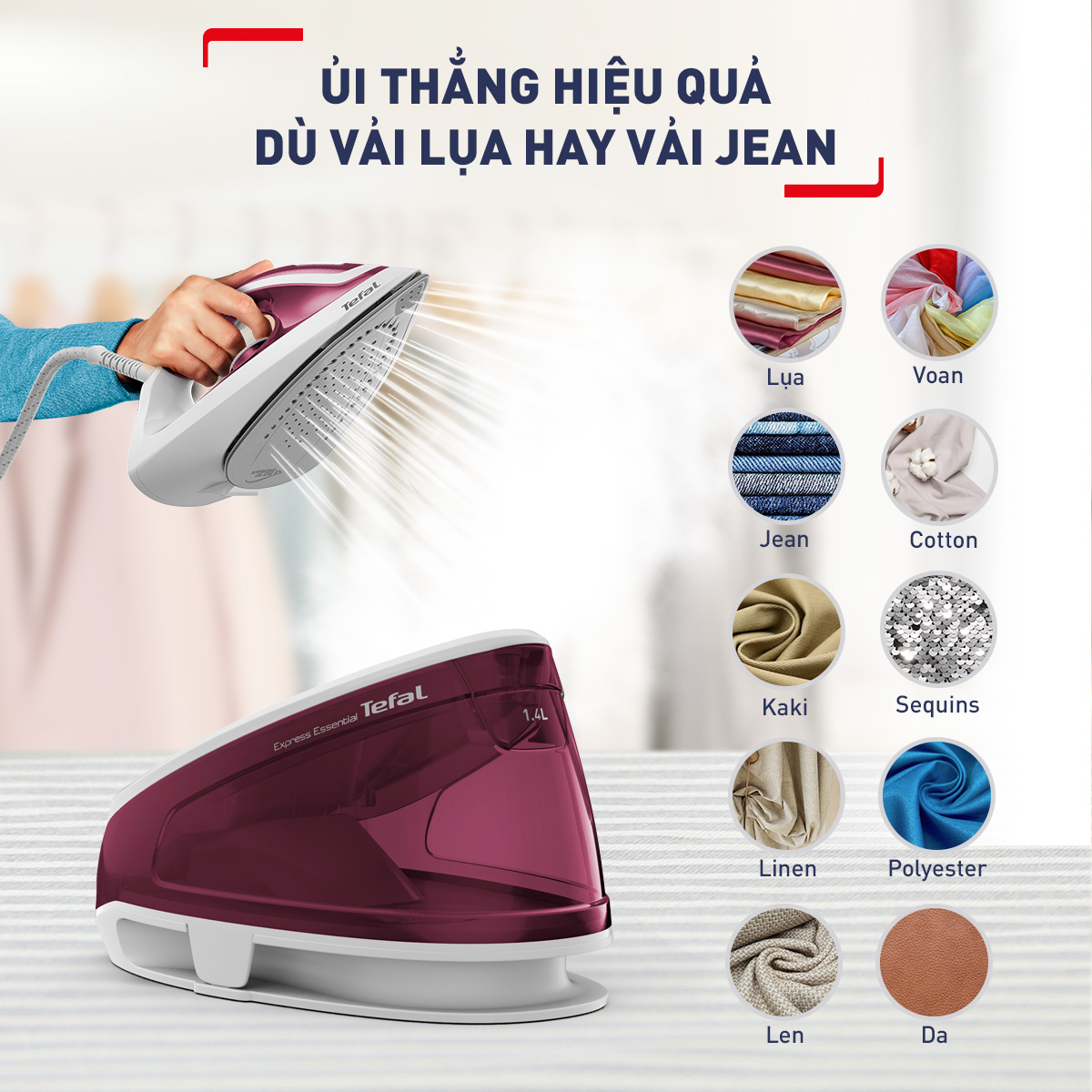 Bàn ủi hơi nước Tefal SV6110E0 - Hàng chính hãng