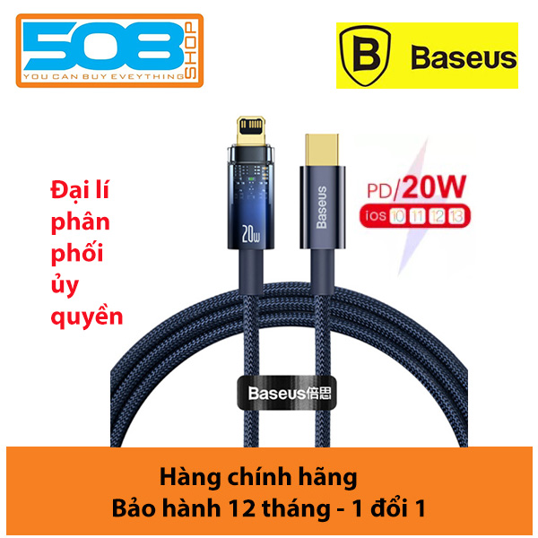Cáp sạc nhanh Baseus 20W, Cáp sạc nhanh Tự Ngắt Gen2 Baseus Explorer Series cho iPhone/iPad - Hàng chính hãng