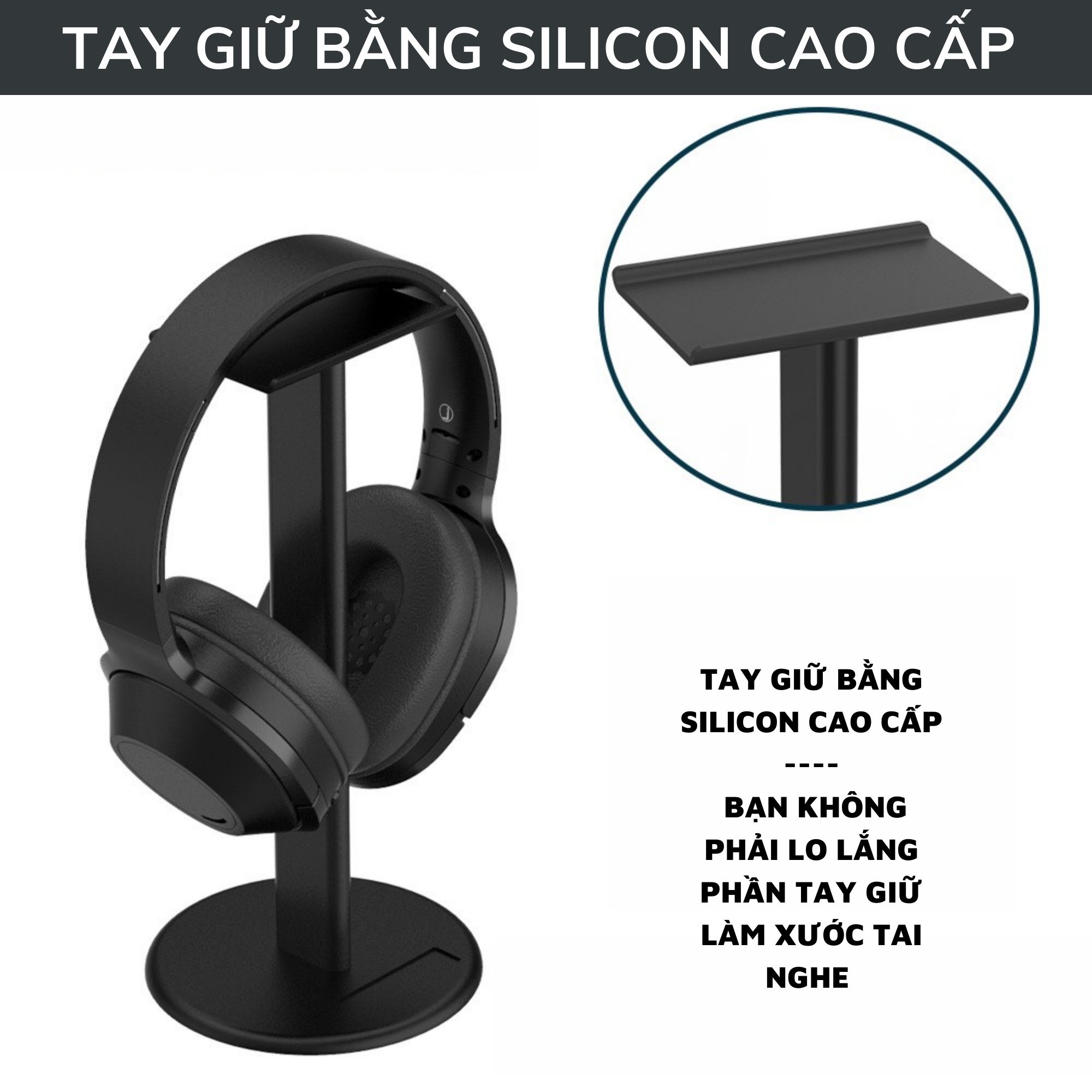 Headphone Stand - Giá treo tai nghe - giá đỡ tai nghe thân nhôm-Dru-hàng chính hãng