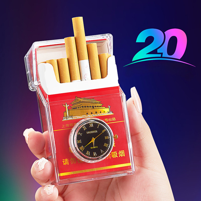 Hộp Đựng Thuốc 20 Điếu Có Đồng Hồ Trong Suốt