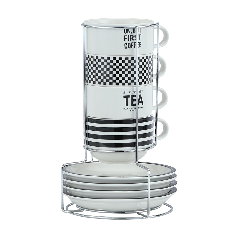 Bộ Cốc + Dĩa Kèm Chân Đế 17,5 x 16,5 x 25 cm | Index Living Mall | Nội Thất Nhập Khẩu Thái Lan