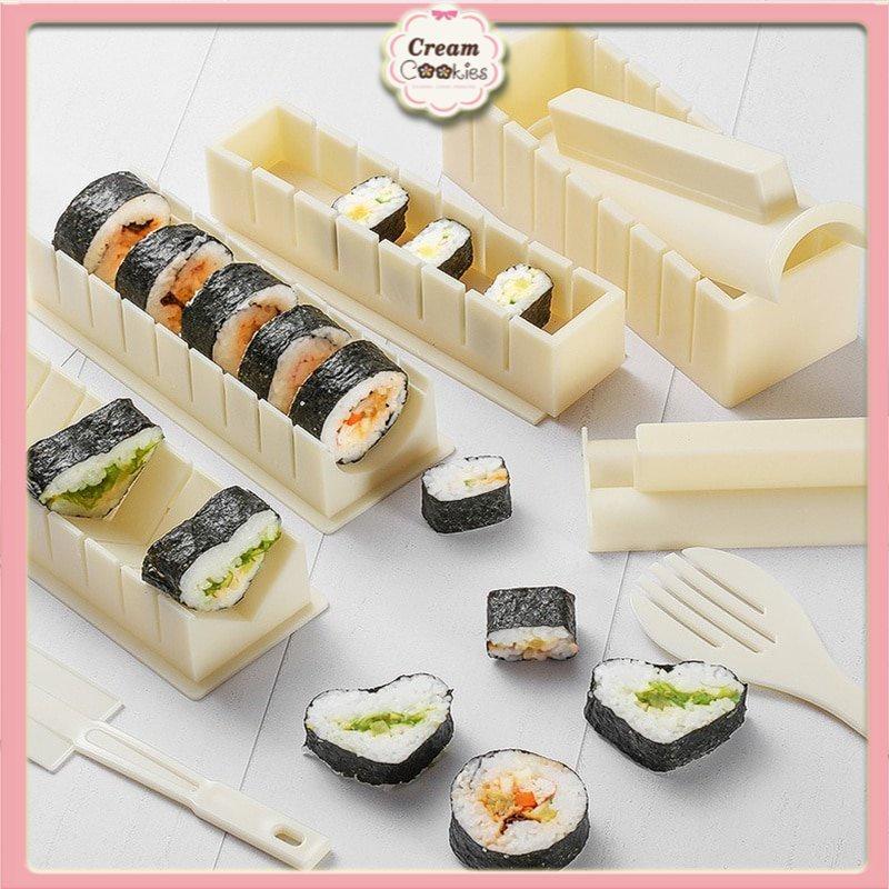 Bộ 3 Khuôn Làm Sushi Đa Năng Rong Biển Cuộn Cơm - Dụng Cụ Làm Sushi Moulds Tự Làm Cơm Bóng Loại Đẹp