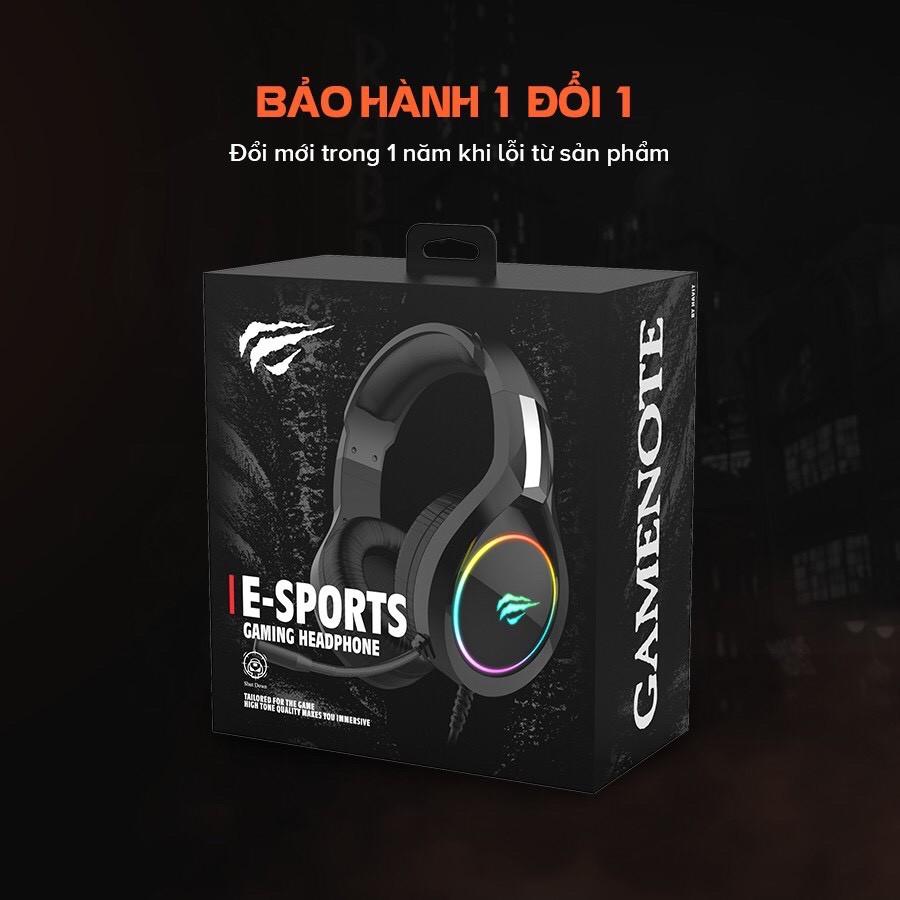 Tai Nghe Gaming Havit H2232D - Micro Lọc Âm Cùng Đèn LED RGB - Tương Thích Với PC/ PS4/ XBOX/ Điện Thoại/ Máy Tính Bảng - Hàng Chính Hãng