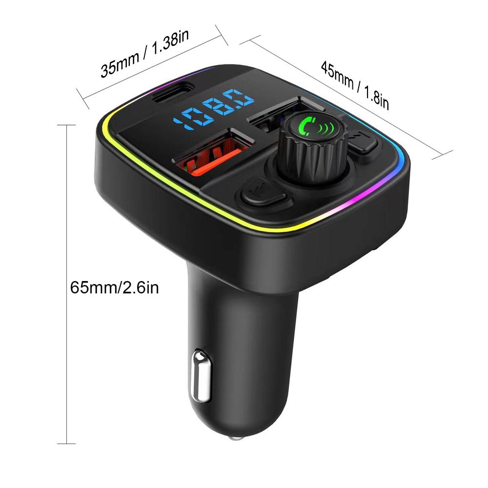 Car BT MP3 Player Radio Receiver PD & Dual USB Car Charge Adapter Support Hands-Free Calling U-Disk Playback