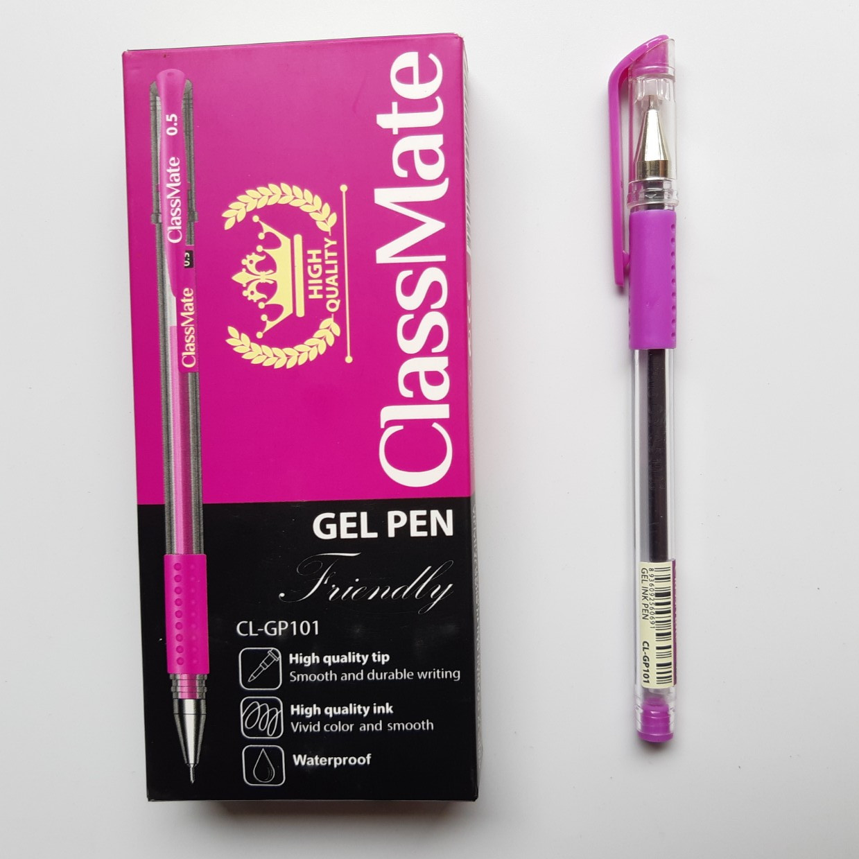 Hộp 12 Chiếc Bút Gel CLASSMATE Ngòi 0.5mm, Mực đều Nét trơn, Dành Cho Học Sinh CL-GP101