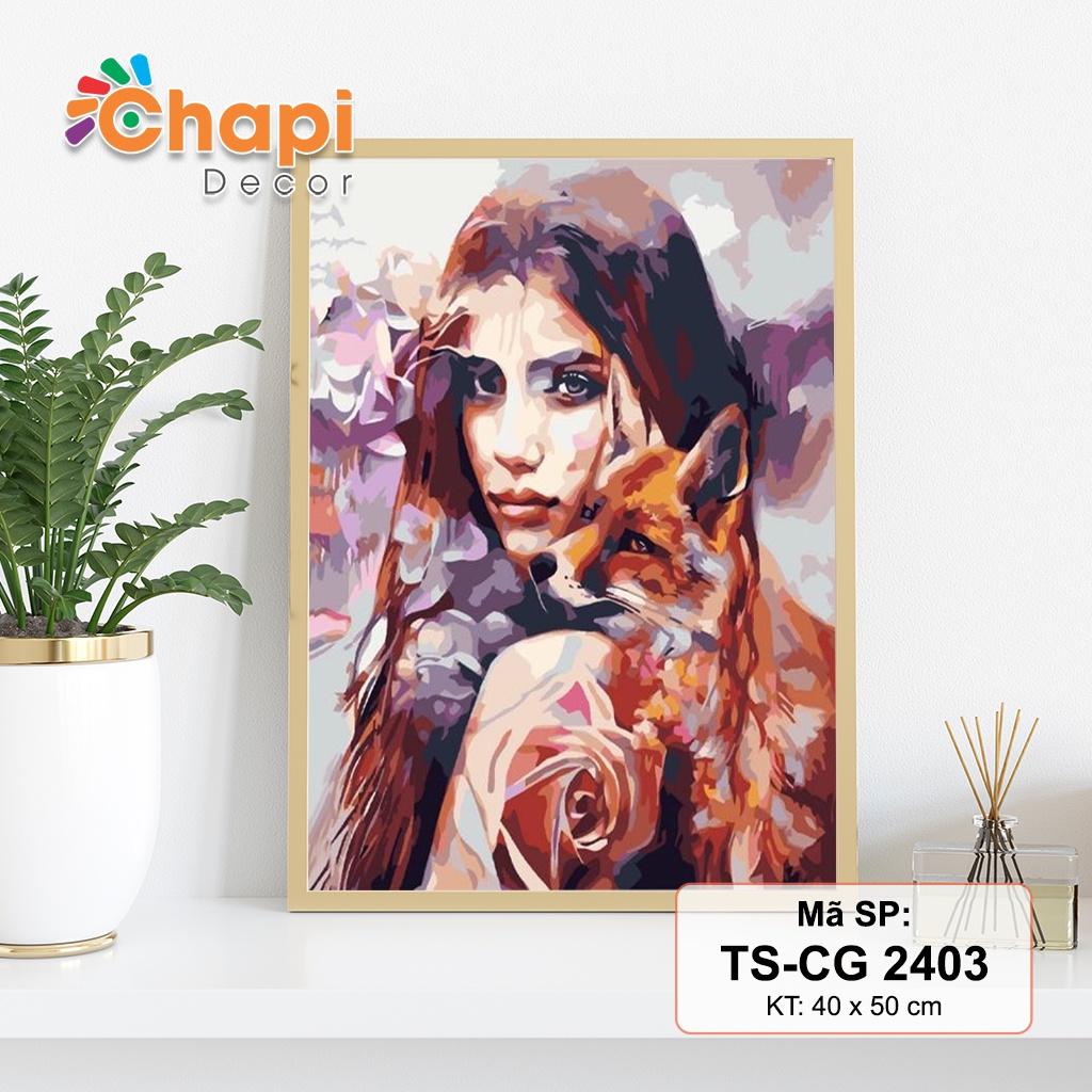 Tranh tô màu theo số Chapi Cô Gái Hoang Dã Size 40x50cm đã căng khung